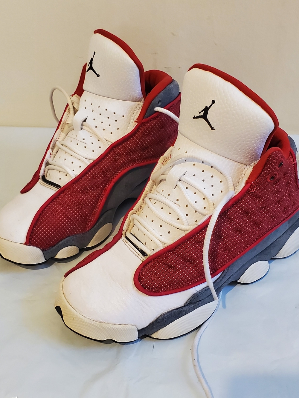 Jordan Kids' White and Red High-Top Basketball Sneakers